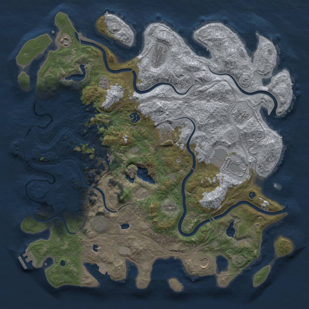 Rust Map: Procedural Map, Size: 4500, Seed: 9108, 16 Monuments