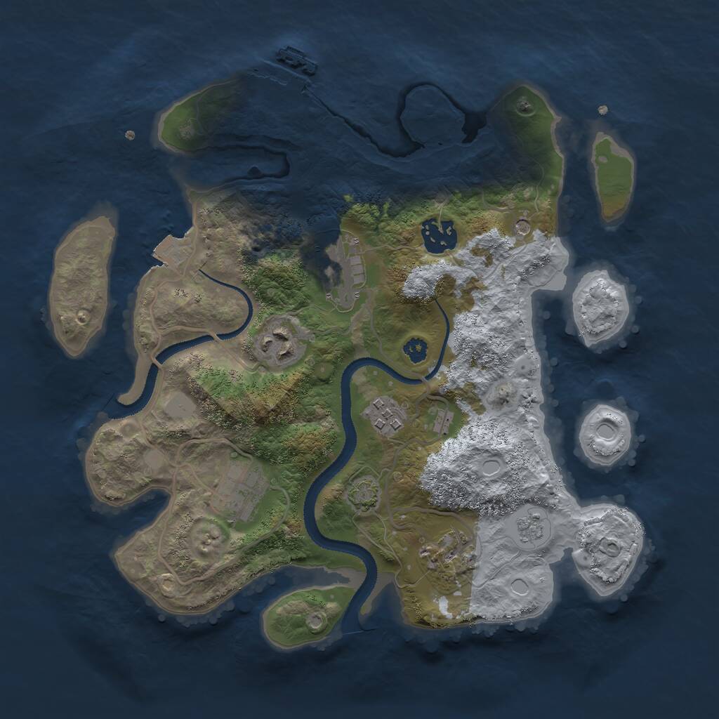 Rust Map: Procedural Map, Size: 3000, Seed: 1634141197, 11 Monuments