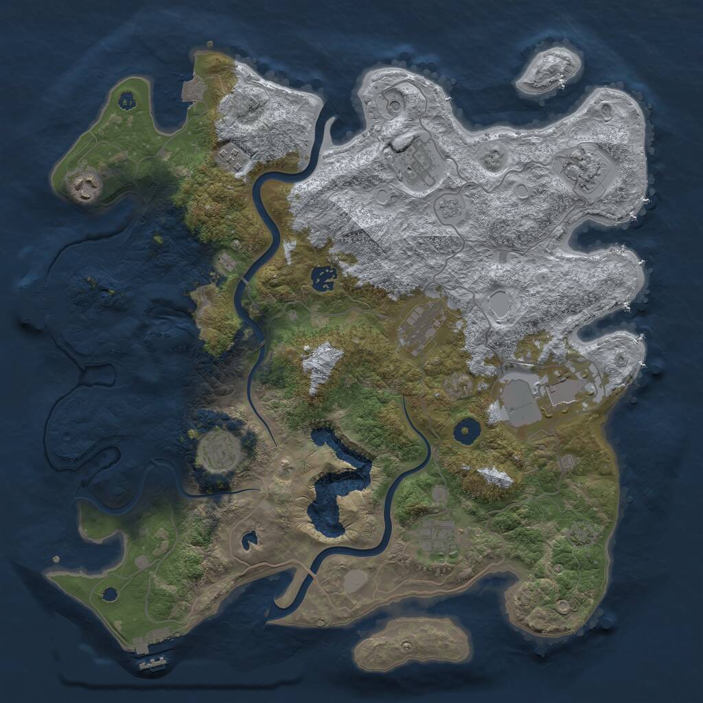 Rust Map: Procedural Map, Size: 4000, Seed: 157310974, 15 Monuments