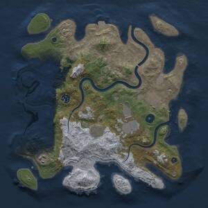 Thumbnail Rust Map: Procedural Map, Size: 3500, Seed: 1916256637, 11 Monuments