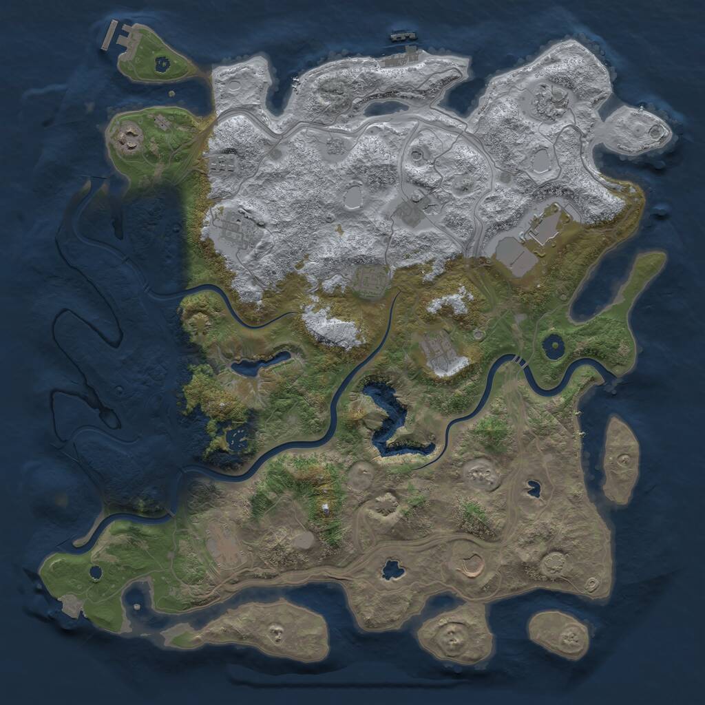 Rust Map: Procedural Map, Size: 4500, Seed: 196610603, 17 Monuments