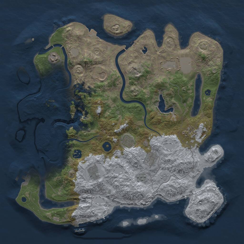 Rust Map: Procedural Map, Size: 4000, Seed: 1832225822, 15 Monuments