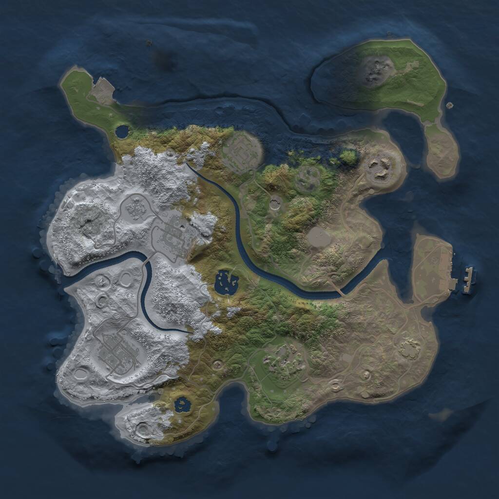 Rust Map: Procedural Map, Size: 3000, Seed: 46521, 11 Monuments
