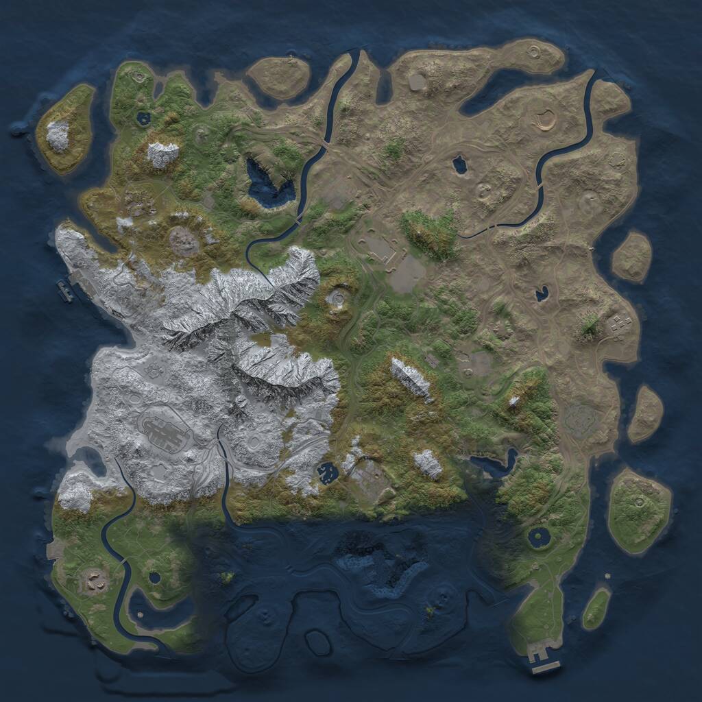 Rust Map: Procedural Map, Size: 5000, Seed: 7846, 17 Monuments