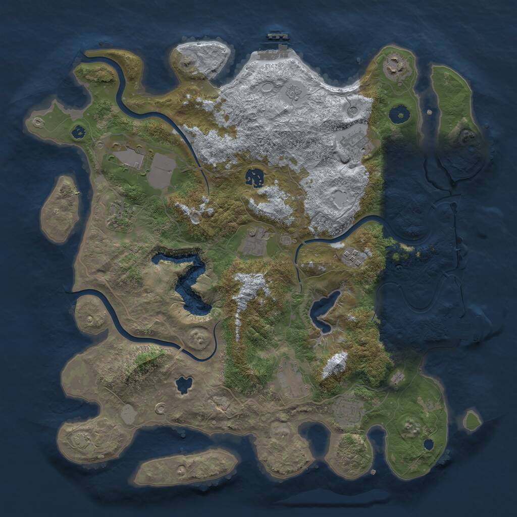 Rust Map: Procedural Map, Size: 4000, Seed: 561824193, 15 Monuments