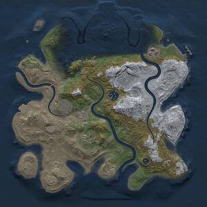 Thumbnail Rust Map: Procedural Map, Size: 3200, Seed: 504589217, 12 Monuments