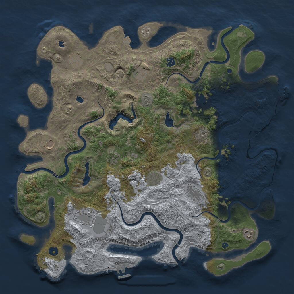Rust Map: Procedural Map, Size: 4750, Seed: 115294481, 17 Monuments