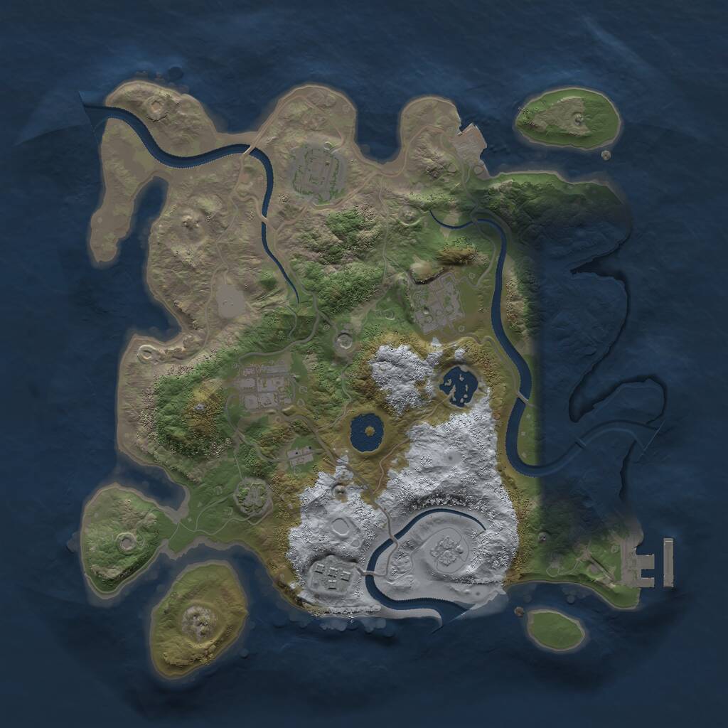 Rust Map: Procedural Map, Size: 3000, Seed: 604581, 10 Monuments