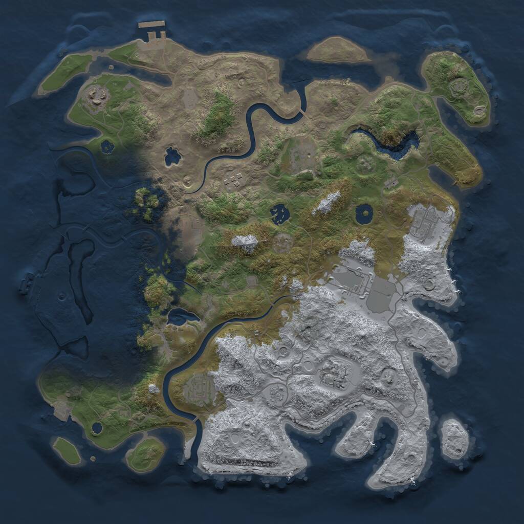 Rust Map: Procedural Map, Size: 4000, Seed: 18095, 15 Monuments