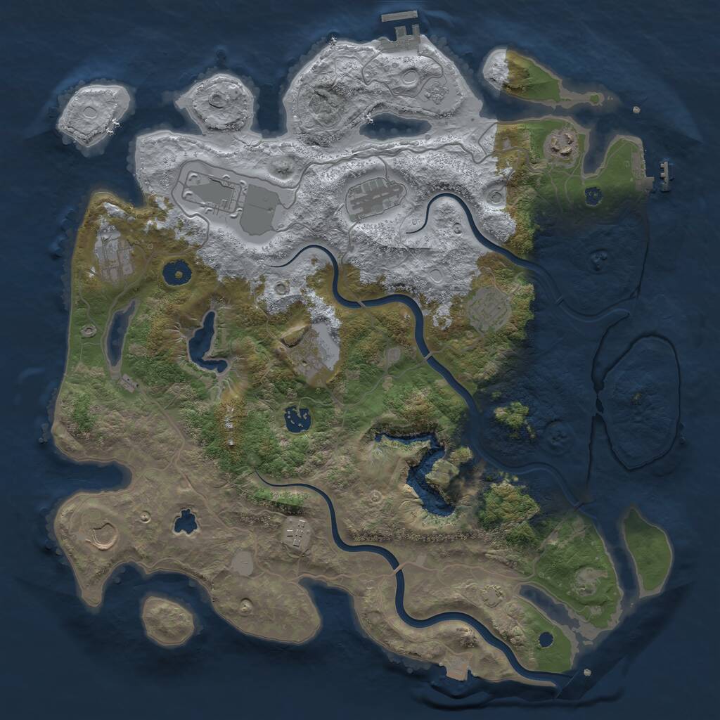 Rust Map: Procedural Map, Size: 4000, Seed: 47348, 15 Monuments