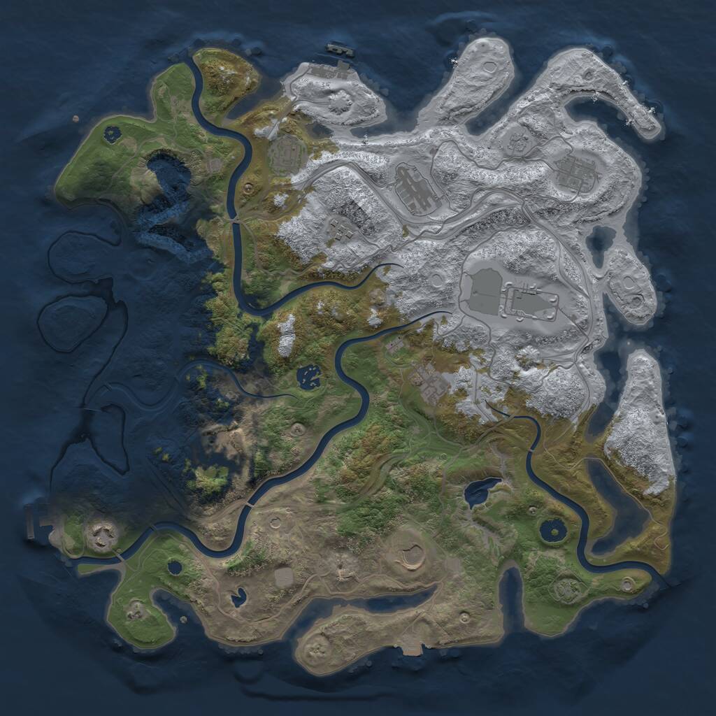 Rust Map: Procedural Map, Size: 4250, Seed: 987773, 16 Monuments