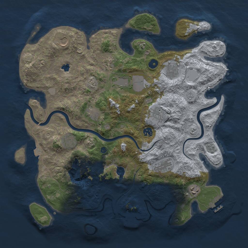 Rust Map: Procedural Map, Size: 4000, Seed: 179705167, 17 Monuments