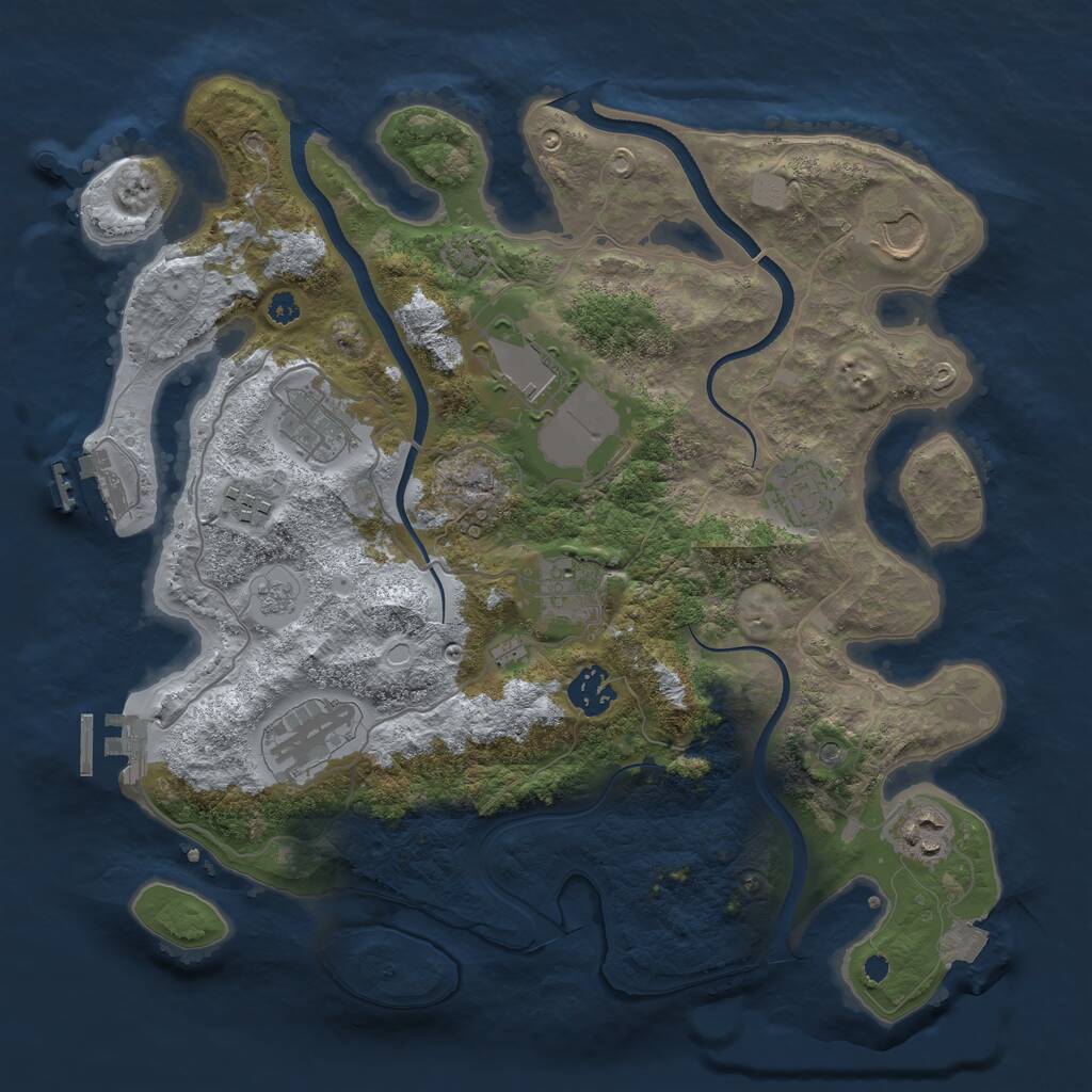 Rust Map: Procedural Map, Size: 3500, Seed: 925462, 15 Monuments