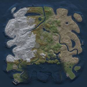 Thumbnail Rust Map: Procedural Map, Size: 4000, Seed: 911817416, 16 Monuments