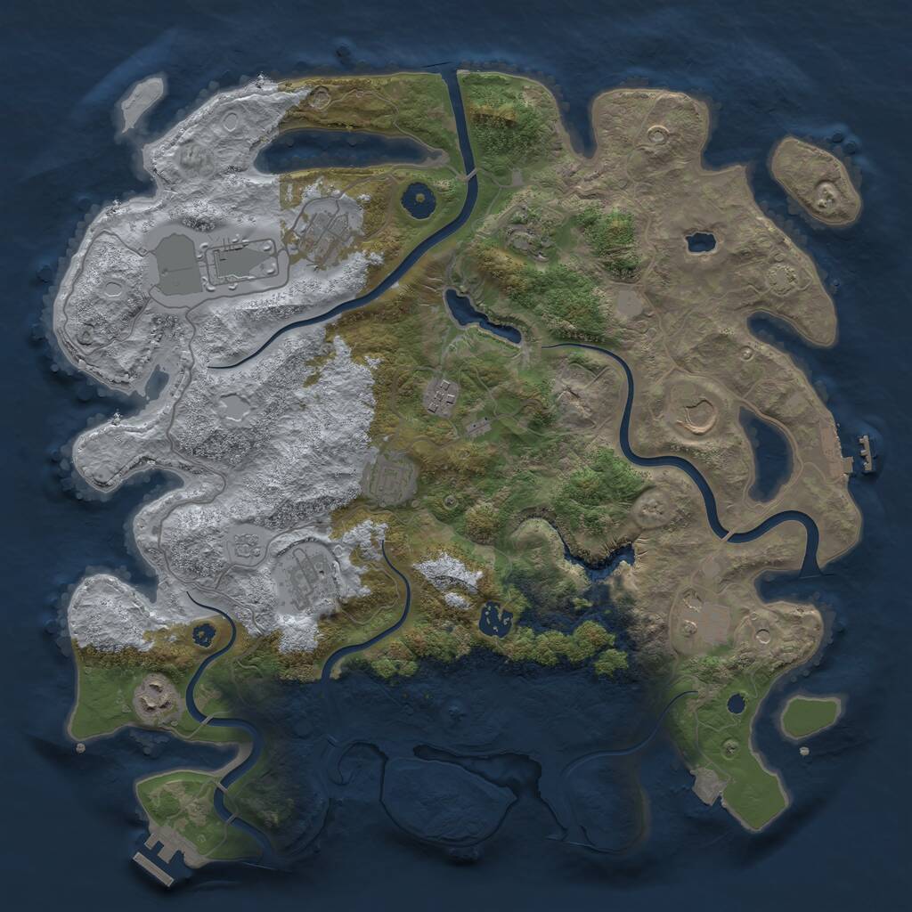 Rust Map: Procedural Map, Size: 4000, Seed: 911817416, 16 Monuments