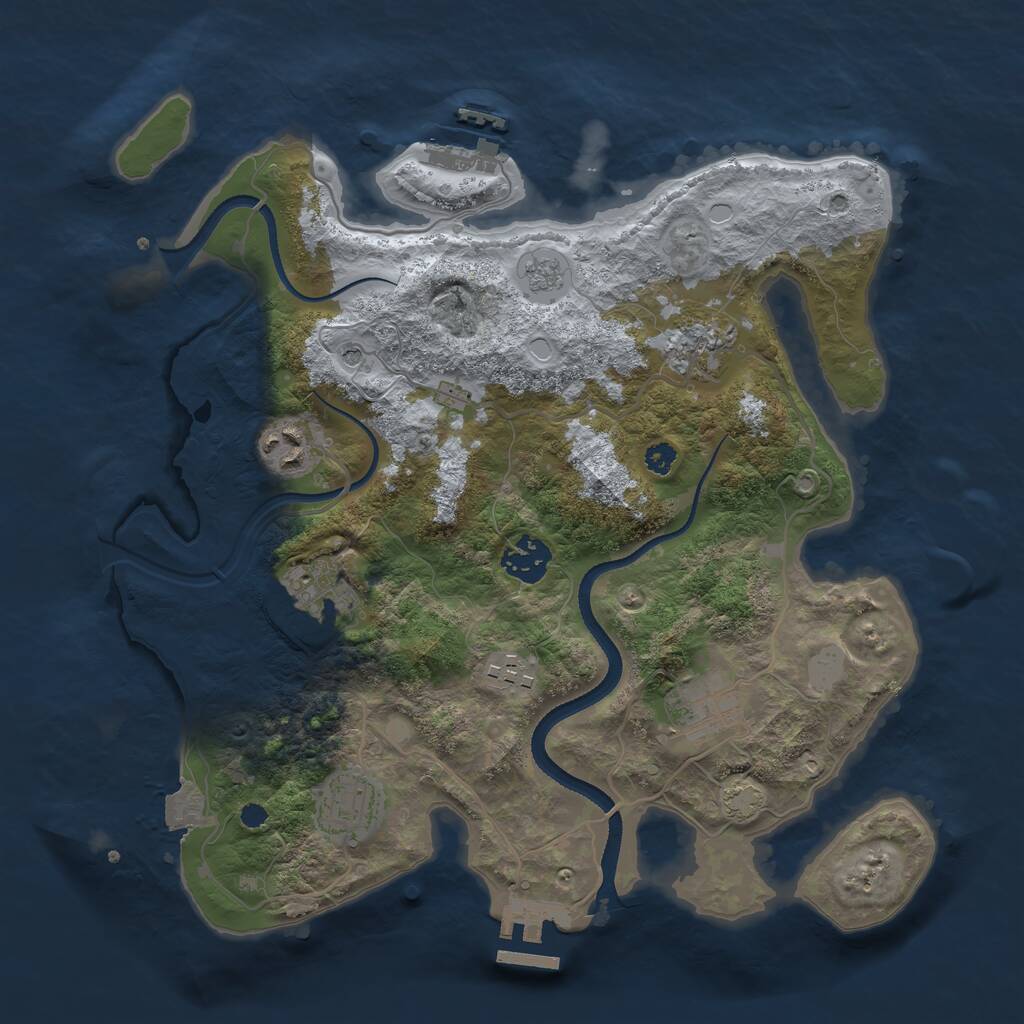 Rust Map: Procedural Map, Size: 3300, Seed: 148573337, 13 Monuments