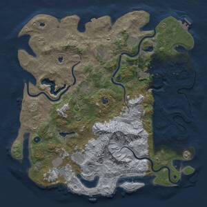Thumbnail Rust Map: Procedural Map, Size: 5000, Seed: 456430, 17 Monuments