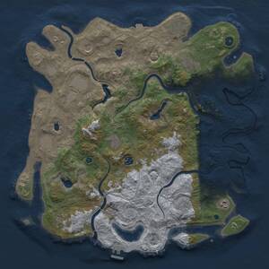 Thumbnail Rust Map: Procedural Map, Size: 4500, Seed: 456430, 17 Monuments
