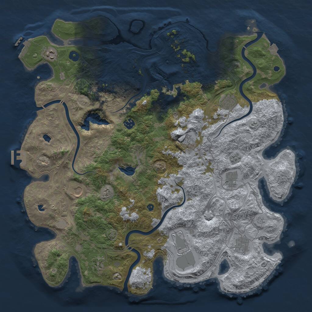 Rust Map: Procedural Map, Size: 4500, Seed: 29506, 16 Monuments