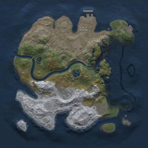 Thumbnail Rust Map: Procedural Map, Size: 3000, Seed: 12687, 10 Monuments