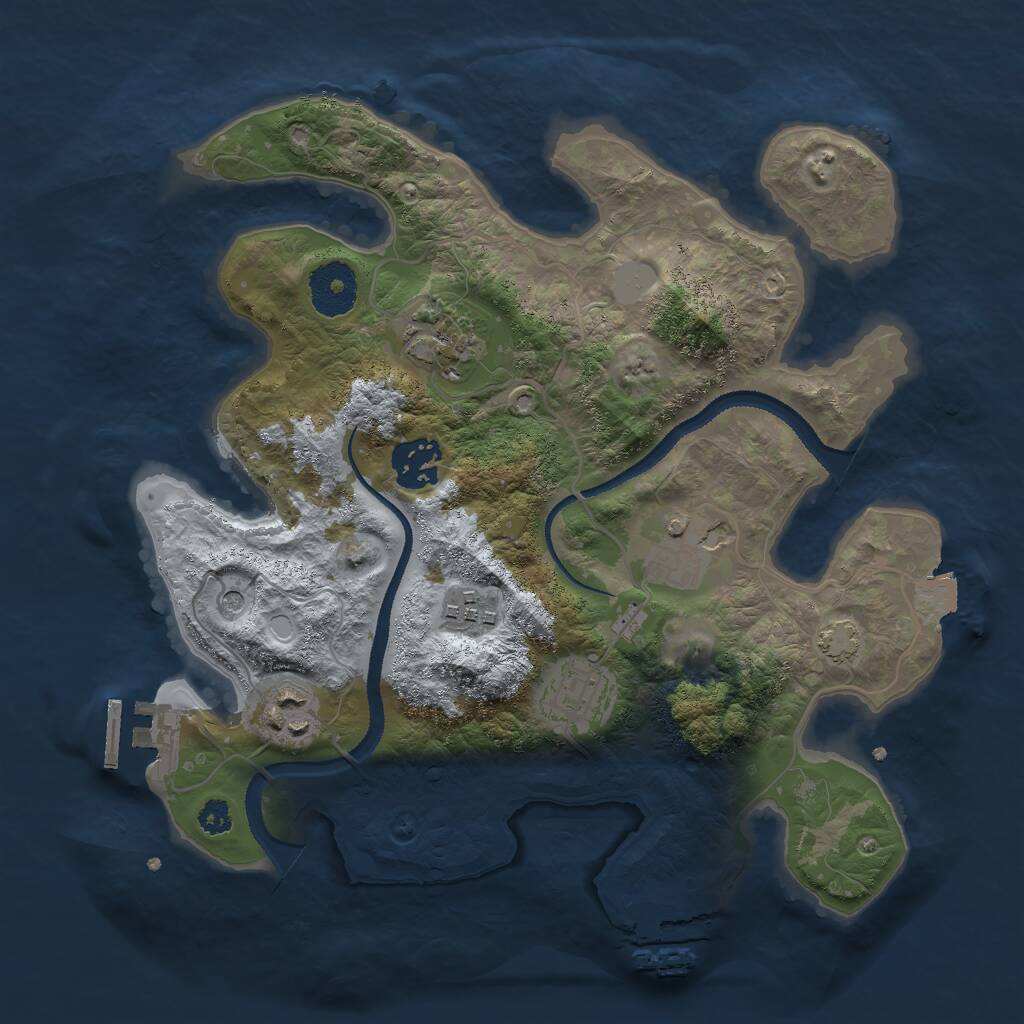 Rust Map: Procedural Map, Size: 3000, Seed: 3404, 11 Monuments