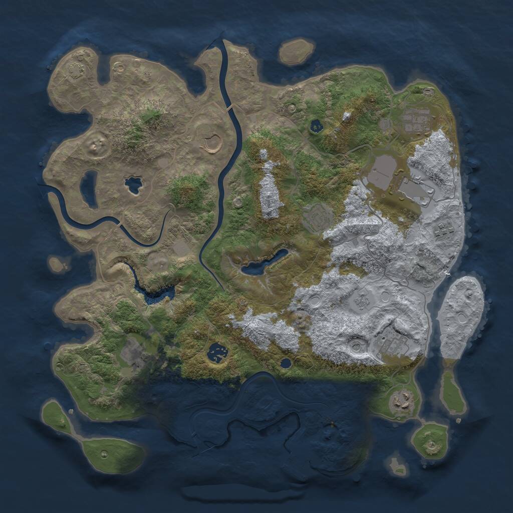 Rust Map: Procedural Map, Size: 4000, Seed: 254778, 14 Monuments