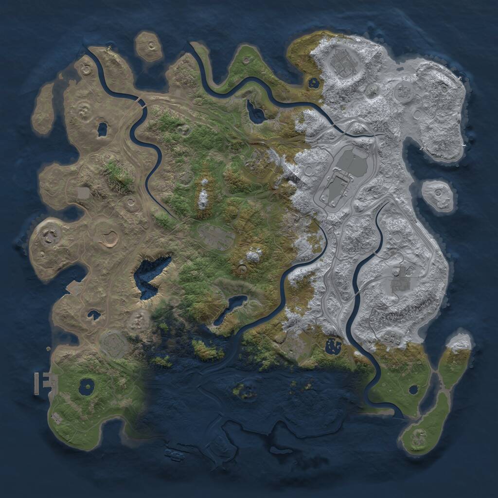 Rust Map: Procedural Map, Size: 4500, Seed: 1941808292, 17 Monuments
