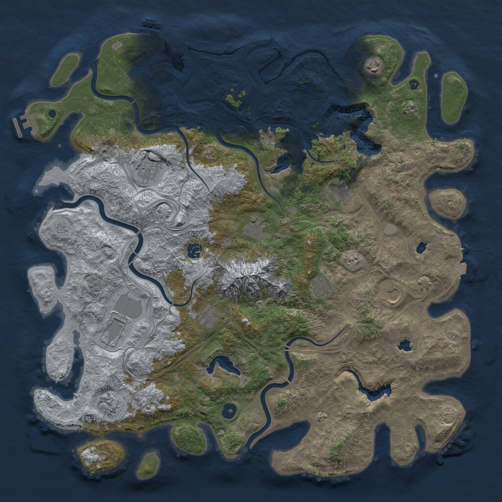 Rust Map: Procedural Map, Size: 5000, Seed: 2082019, 17 Monuments