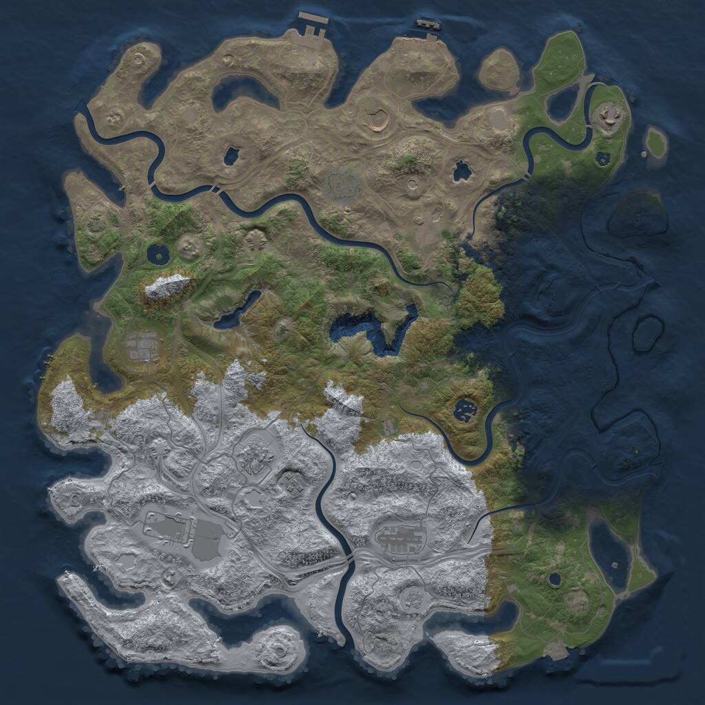 Rust Map: Procedural Map, Size: 4750, Seed: 1927219328, 16 Monuments