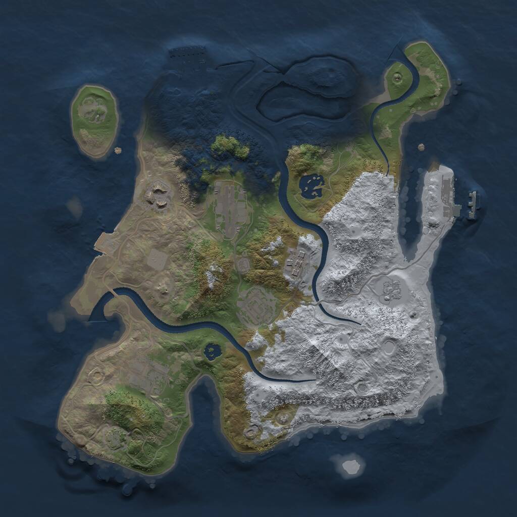 Rust Map: Procedural Map, Size: 3000, Seed: 310412349, 11 Monuments