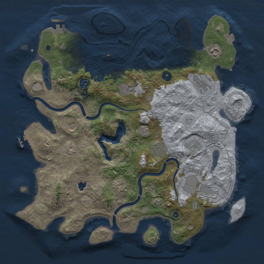 Rust Map: Procedural Map, Size: 4000, Seed: 66399, 16 Monuments