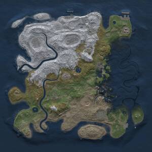Thumbnail Rust Map: Procedural Map, Size: 3980, Seed: 1200497587, 15 Monuments