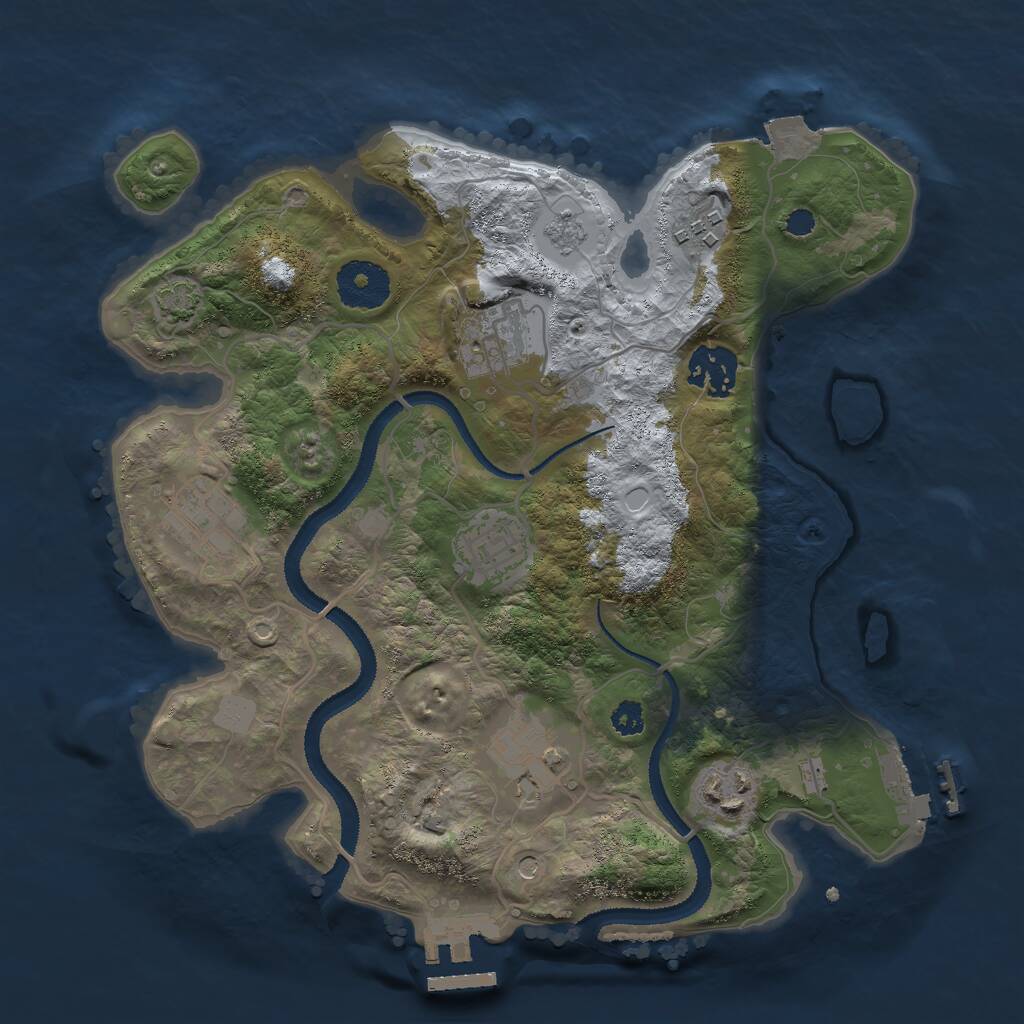 Rust Map: Procedural Map, Size: 3000, Seed: 159874653, 13 Monuments
