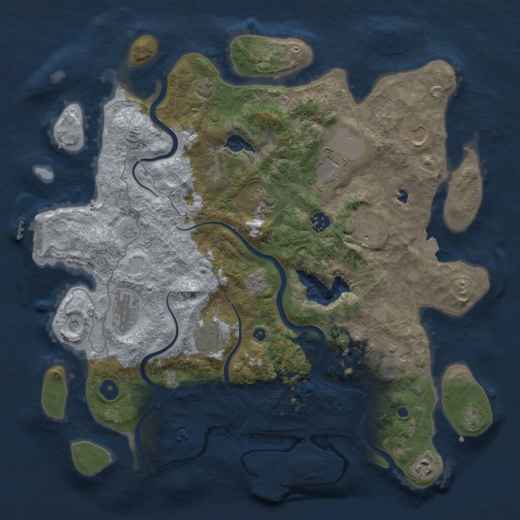 Rust Map: Procedural Map, Size: 4096, Seed: 1793004408, 16 Monuments
