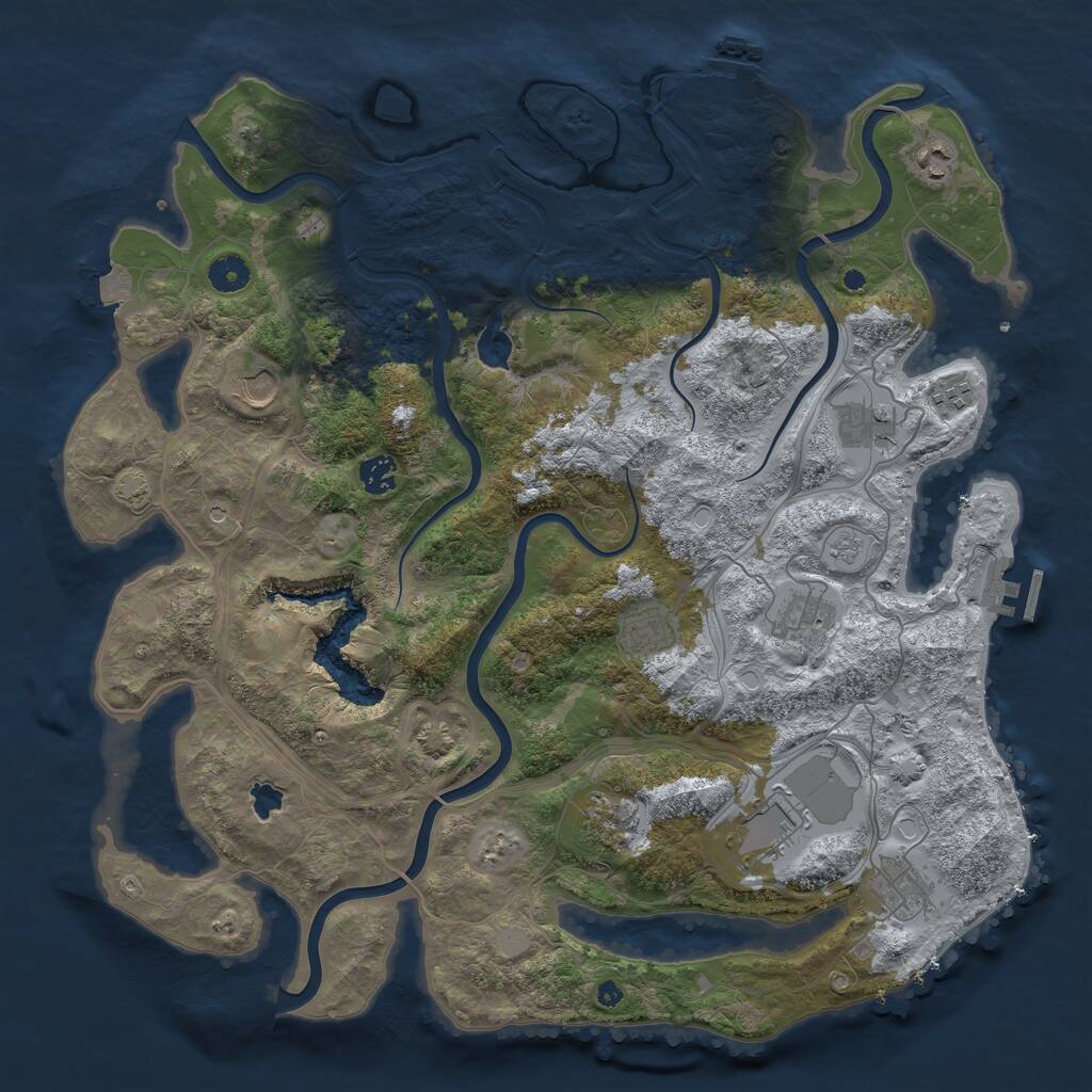 Rust Map: Procedural Map, Size: 4250, Seed: 902202994, 16 Monuments