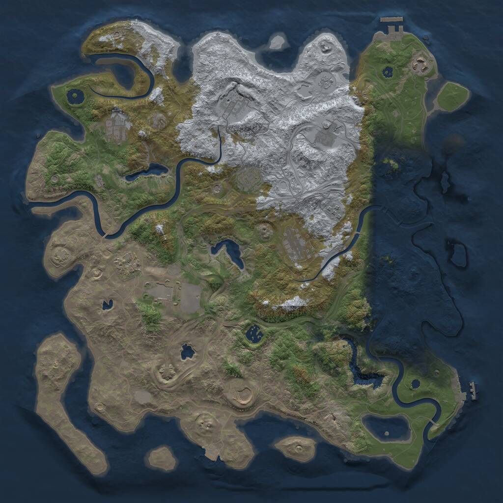 Rust Map: Procedural Map, Size: 4500, Seed: 164158234, 17 Monuments