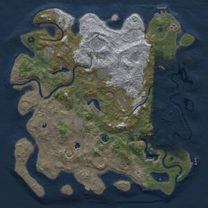Thumbnail Rust Map: Procedural Map, Size: 4500, Seed: 164158234, 17 Monuments