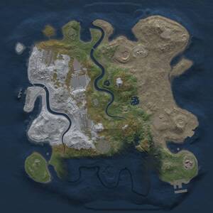 Thumbnail Rust Map: Procedural Map, Size: 3500, Seed: 1341349776, 15 Monuments