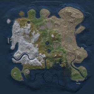 Thumbnail Rust Map: Procedural Map, Size: 3500, Seed: 1341349776, 15 Monuments