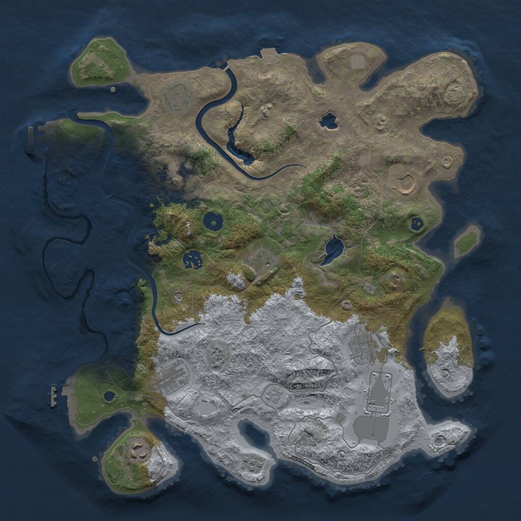 Rust Map: Procedural Map, Size: 4000, Seed: 149143679, 16 Monuments
