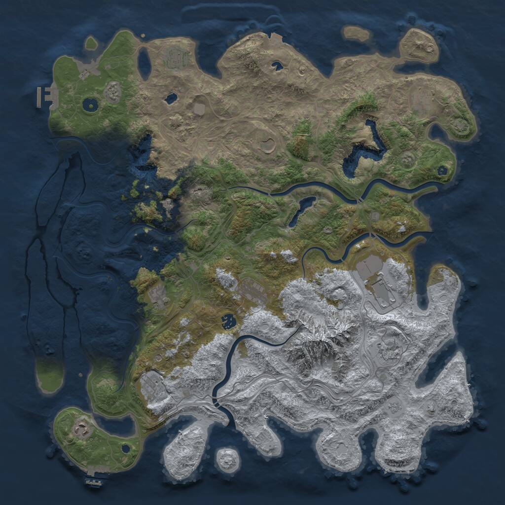 Rust Map: Procedural Map, Size: 5000, Seed: 36598, 17 Monuments