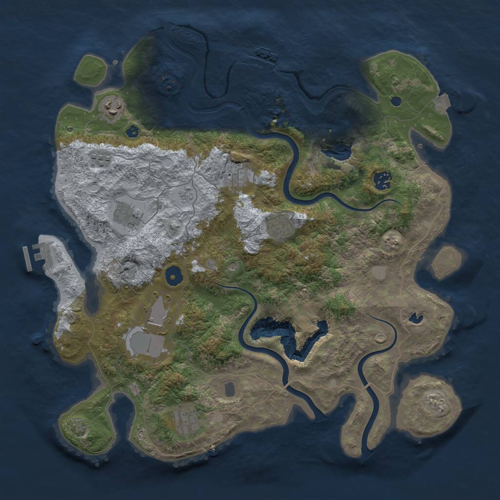 Rust Map: Procedural Map, Size: 4000, Seed: 419161814, 14 Monuments