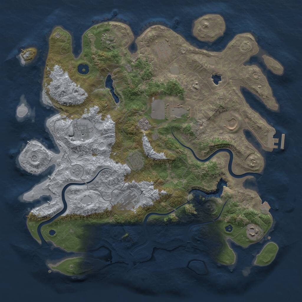 Rust Map: Procedural Map, Size: 4000, Seed: 288773236, 14 Monuments