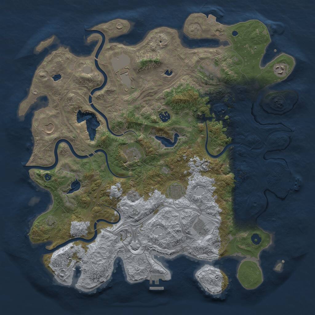 Rust Map: Procedural Map, Size: 4500, Seed: 855833461, 15 Monuments