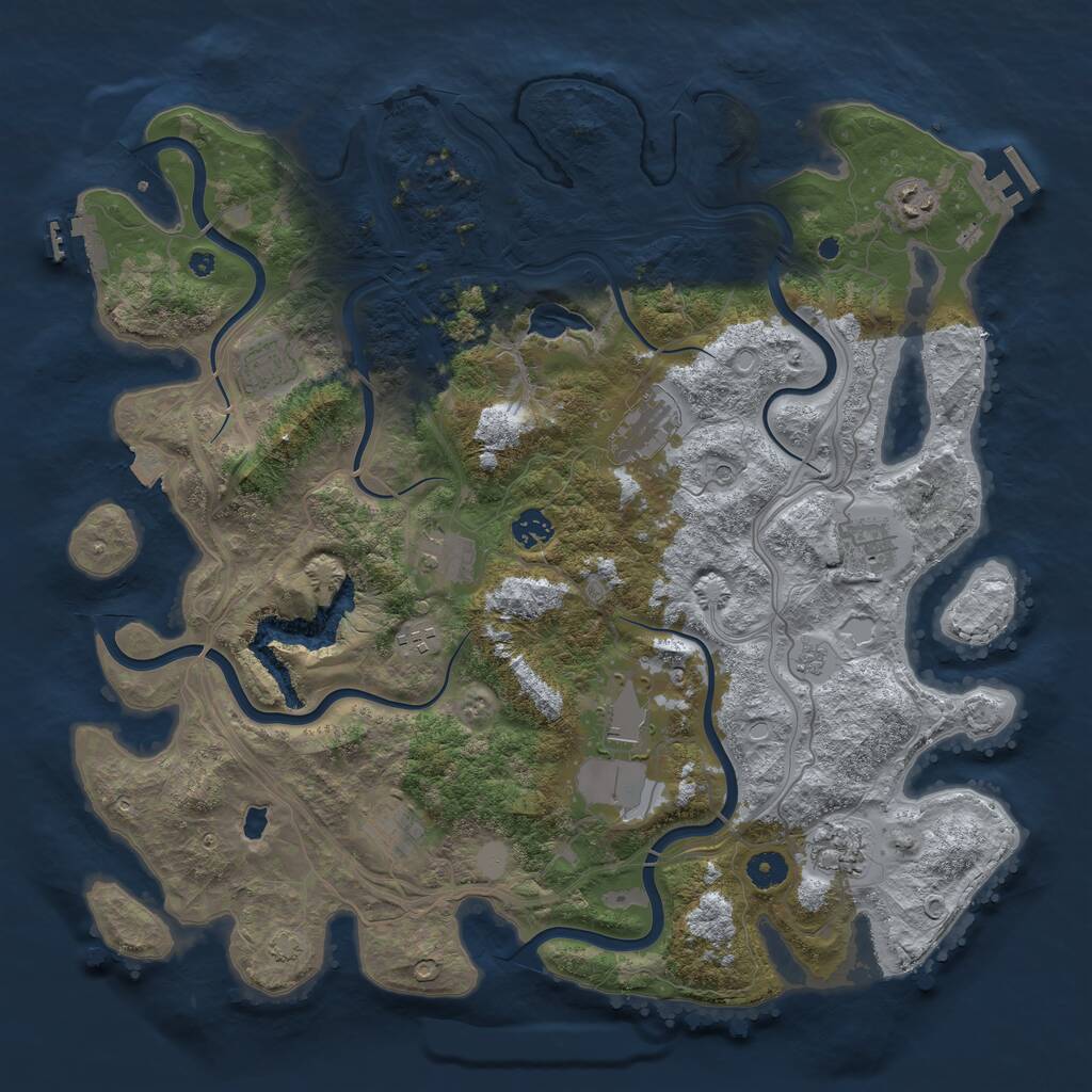 Rust Map: Procedural Map, Size: 4250, Seed: 269457180, 16 Monuments