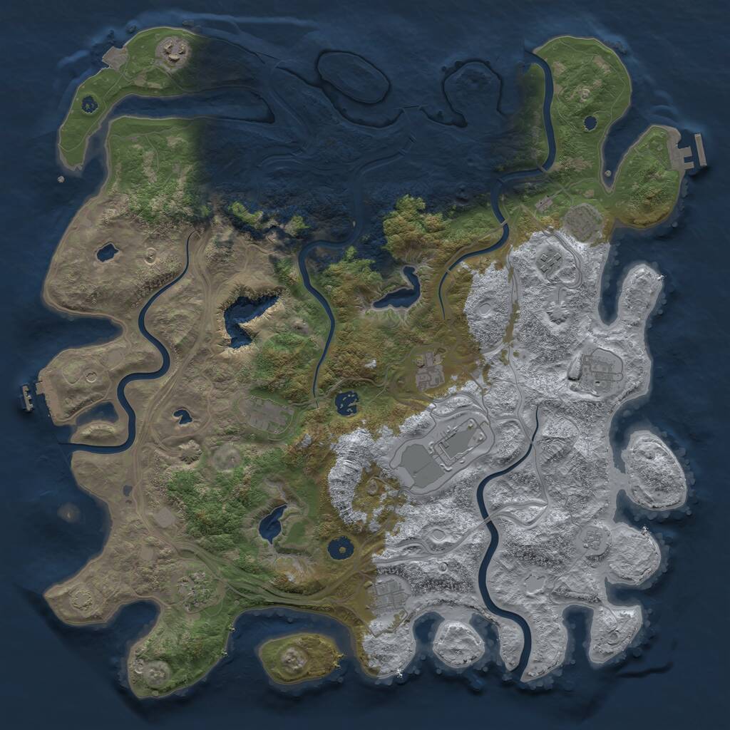 Rust Map: Procedural Map, Size: 4500, Seed: 816218859, 16 Monuments