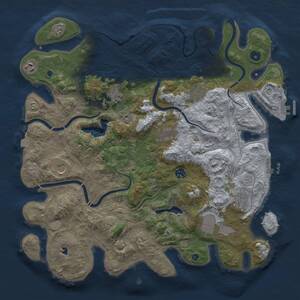 Thumbnail Rust Map: Procedural Map, Size: 4300, Seed: 415389650, 16 Monuments