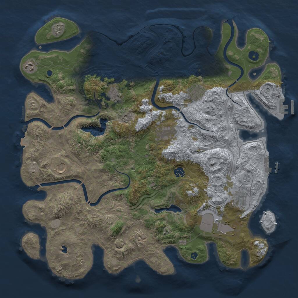 Rust Map: Procedural Map, Size: 4300, Seed: 415389650, 16 Monuments