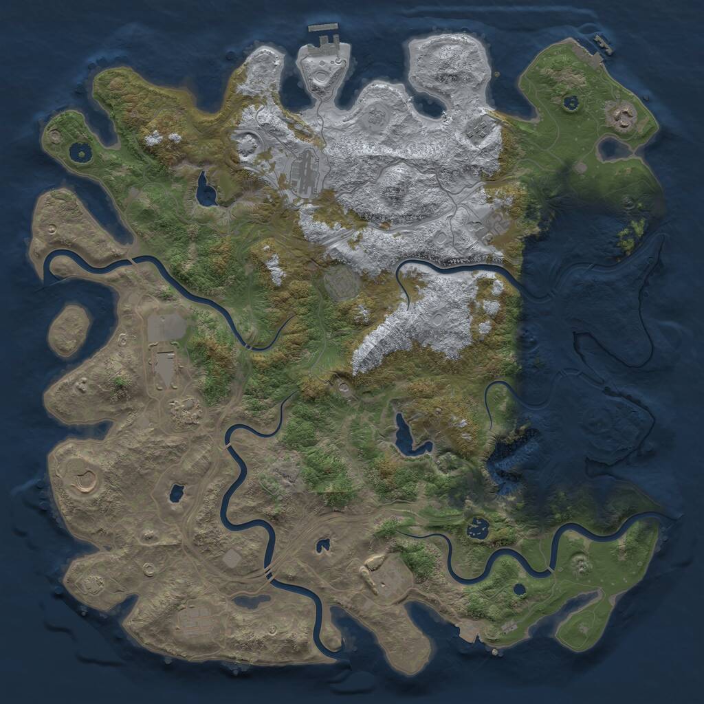 Rust Map: Procedural Map, Size: 4802, Seed: 159874653, 17 Monuments