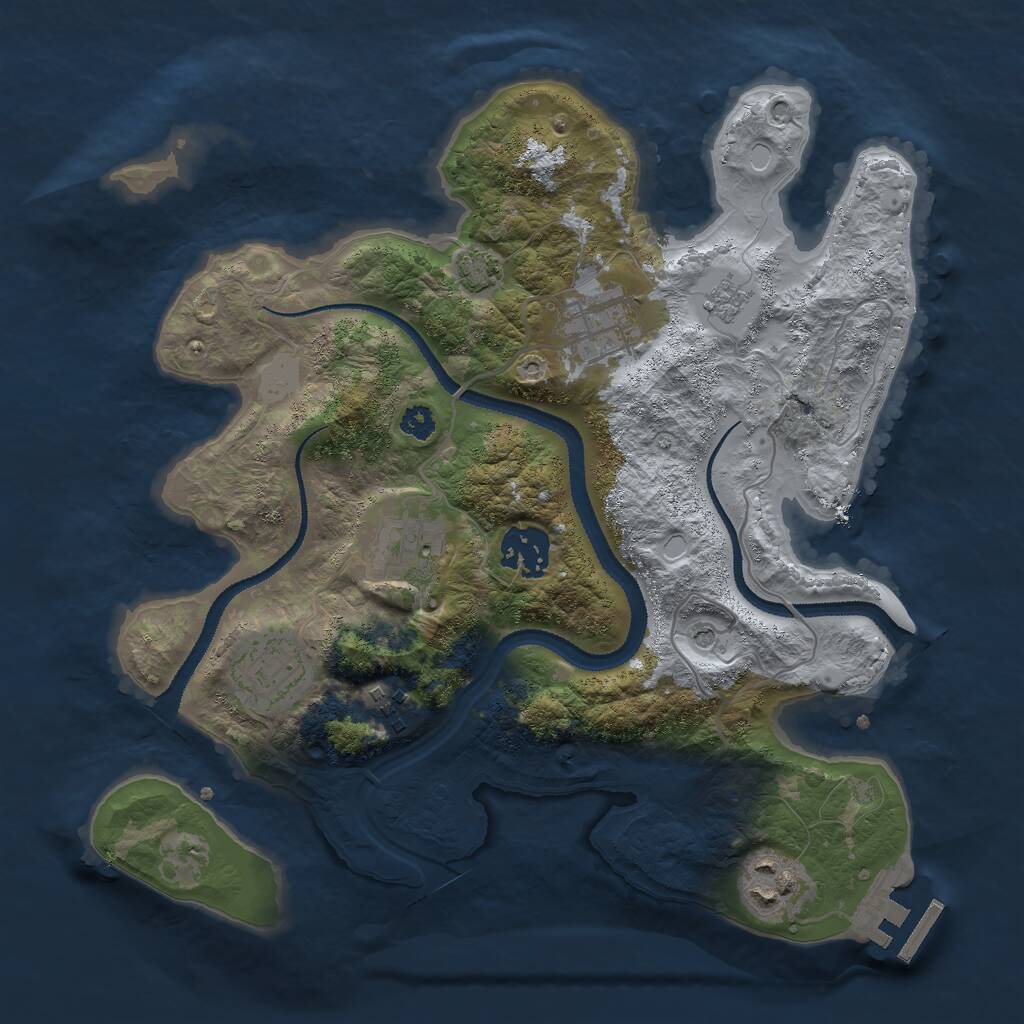 Rust Map: Procedural Map, Size: 3000, Seed: 838962303, 11 Monuments